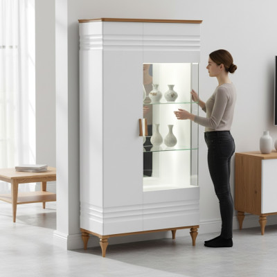 Vetrina classica Comodini Vetrine Armadio con vetrina Armadio Vetrina in vetro TO-W2