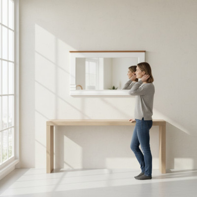 Specchio Cornice in legno Grande specchio da parete Specchio designer classico Modello TO-L1