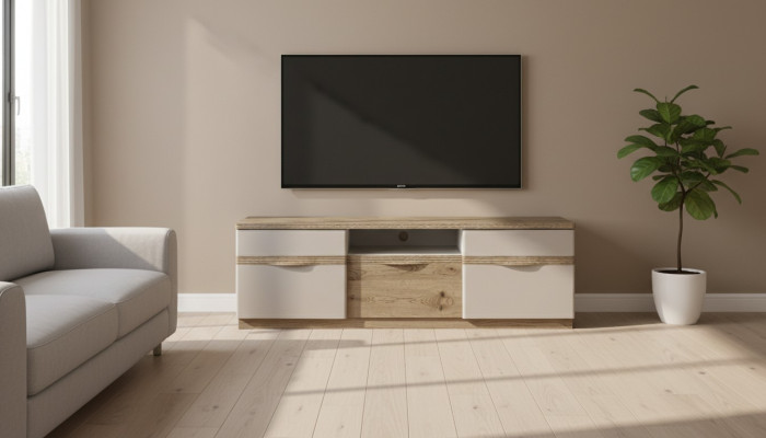 Mobile porta TV con ripiano, mobiletto per TV, mobile sottostante, cassettiera TV.