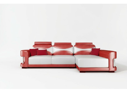 Divano ad angolo Set di divani Divano Imbottito in Pelle Cuscini Lounge Chaise