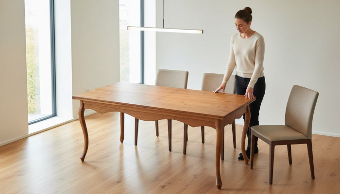 Tavolo in legno lavorato a mano, tavoli classici in legno, modello PR-2.