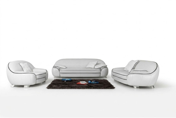 Set divano in pelle con cuscino divano 3+2+1 completo 2705.