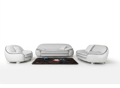 Set divano in pelle con cuscino divano 3+2+1 completo 2705.