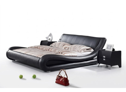 XXL letto matrimoniale in pelle, letto di design, nuovo.