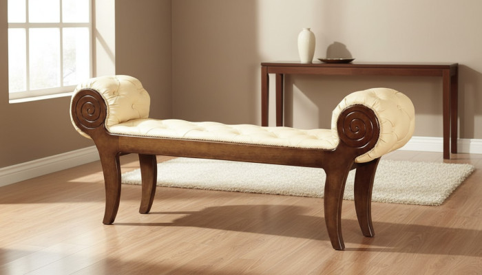 SGABELLO CLASSICO RETRÒ RUSTICO POGGIPIEDI OTTOMANA PANCA PANCHINA - Modello N