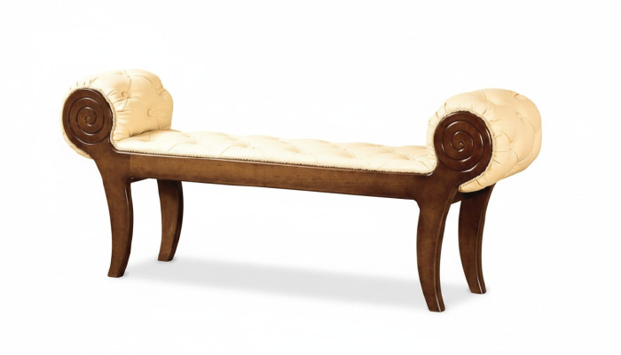SGABELLO CLASSICO RETRÒ RUSTICO POGGIPIEDI OTTOMANA PANCA PANCHINA - Modello N