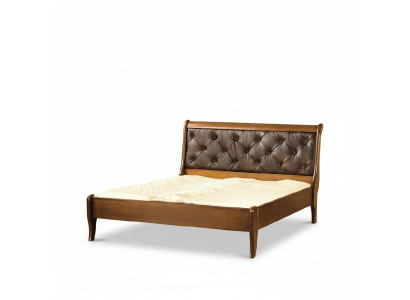 Letto classico, letto matrimoniale, letto matrimoniale, letto in legno, letto di campagna, modello N-letto.