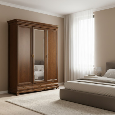 Mobili classici Armadio Libreria Armadio Guardaroba Armadio in legno - Modello N-3D