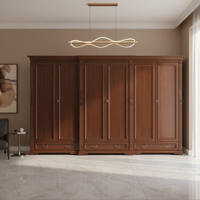 Mobili classici Armadio Libreria Armadio Guardaroba Massiccio Stile coloniale O6D