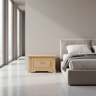 Comodini classici - Comodino - Consolle notturna - Tavolo in legno massiccio stile coloniale.