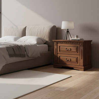 2x Set di comodini classici comodino console da comodino in legno massello OSZN