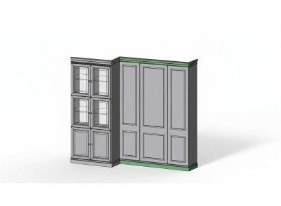 Barra di chiusura classica per pannello, set L, elemento R per sistema armadio BA-26.
