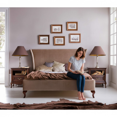 Letto classico Letti Letto matrimoniale Letto matrimoniale Letto in legno Stile country - Modello CL-1