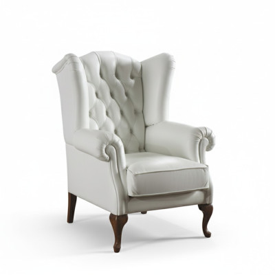 Chesterfield poltrona ala, poltrona imbottita in pelle, divano da ufficio per la TV CL-F2 genuino.