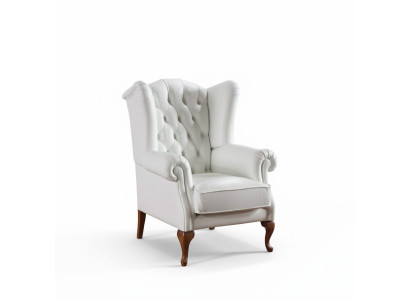 Chesterfield poltrona con ala poltrona imbottita divano per ufficio in vera pelle CL-F3