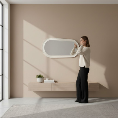Specchio con cornice in legno Grande specchio da parete Specchio design classico Firenze FL-L1