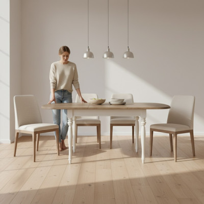 Grande tavolo Tavolo da pranzo Tavolo in legno Tavolo da conferenza Estensibile 190 cm Modello FL-S2