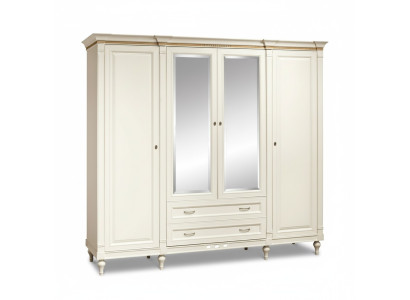 Armadio classico Guardaroba in legno massiccio Casa di campagna Grande armadio con specchio FL-D4