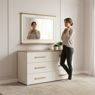 Cornice in legno grande specchio da parete Specchio design classico Modello FL-L3