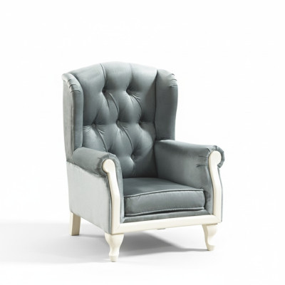 Chesterfield poltrona alata poltrona imbottita divano da ufficio televisivo in pelle genuina.