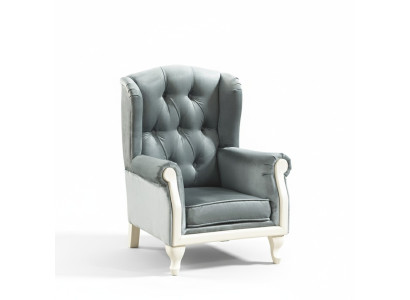 Chesterfield poltrona alata poltrona imbottita divano da ufficio televisivo in pelle genuina.