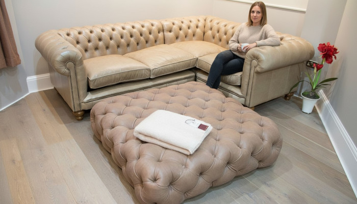 Divano in pelle Divano ad angolo Divano Divano Chesterfield Divano ad angolo Set di divani Angolo Nuovo