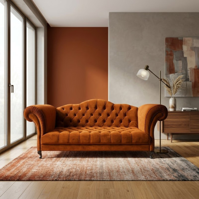 Chesterfield Divano 3 POSTI Divani Imbottiti Designer Divani Set SL Divano 48