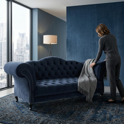 Divano Chesterfield a 3 posti Poltrona Divano design divani set SLIII Divano n. 2