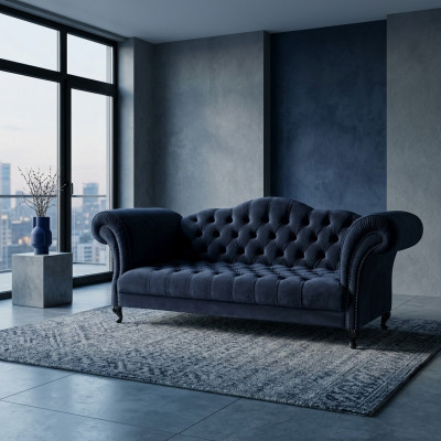 Divano Chesterfield a 3 posti Poltrona Divano design divani set SLIII Divano n. 2