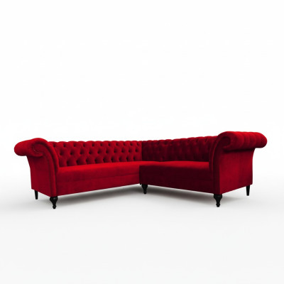 Designer Divano d'angolo Chesterfield rosso moderno Divano d'angolo Mobili di design