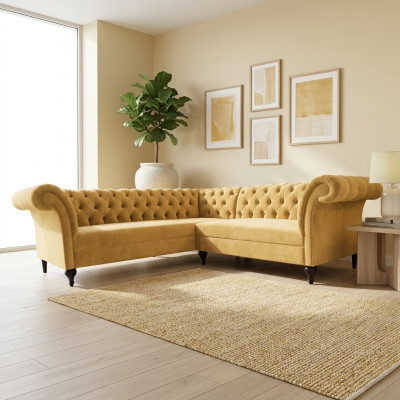 Chesterfield divano ad angolo, divano ad angolo, divano design, divano velluto in pelle.