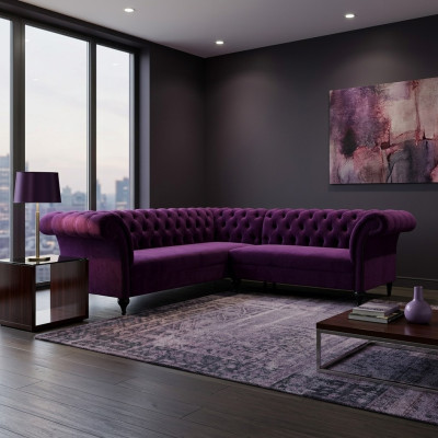 Divano angolare Chesterfield divano angolare divano designer in velluto divano in pelle