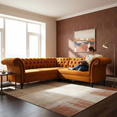 Chesterfield divano ad angolo divano ad angolo divano design in velluto divano in pelle