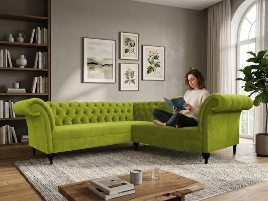 Divano angolare Chesterfield divano ad angolo divano design velluto divano in pelle SLIII divano №96