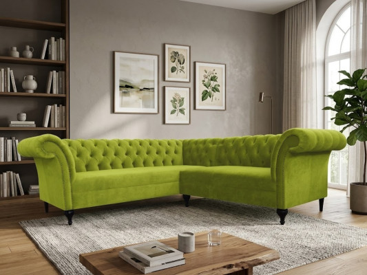 Divano angolare Chesterfield divano ad angolo divano design velluto divano in pelle SLIII divano №96