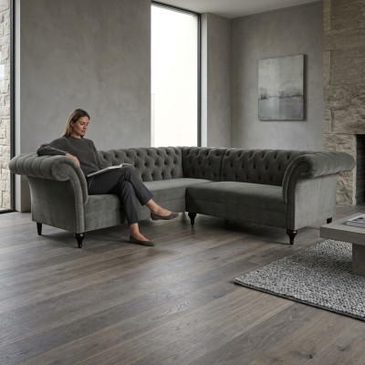 Chesterfield divano ad angolo divano ad angolo divano designer divano velluto divano in pelle SLIII Sofa №97