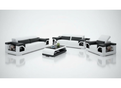Divano in pelle Divano Salotto Set divano 3+2+1 posti Design moderno Sofa