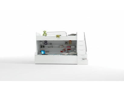 Letto a castello a due piani Letto a castello Letto Letto per bambini Letto per ragazzi Letto a soppalco Nuovo Bianco / Bianco