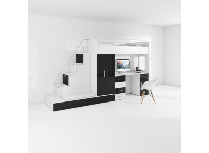 Camera per ragazzi Letto Letto a castello Scrivania Armadio RAJ 5S