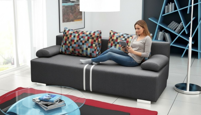 Divano letto a 3 posti con funzione letto, contenitore e divano letto a ribalta - Divano design