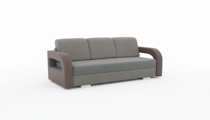 Divano letto a tre posti con funzione letto e vano contenitore, design del divano.