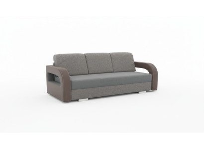 Divano letto a tre posti con funzione letto e vano contenitore, design del divano.