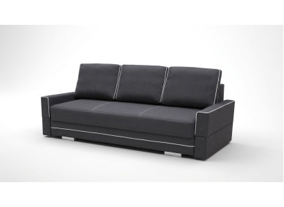 Divano letto a tre posti con funzione letto e vano contenitore, divano letto pieghevole.