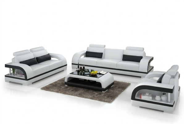 Set di divani in pelle di design divano set 3+2+1 divano divano nuovo Cittadella Bianca