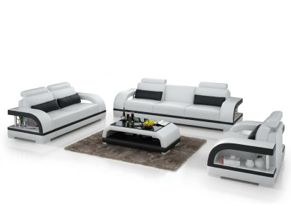 Set di divani in pelle di design divano set 3+2+1 divano divano nuovo Cittadella Bianca