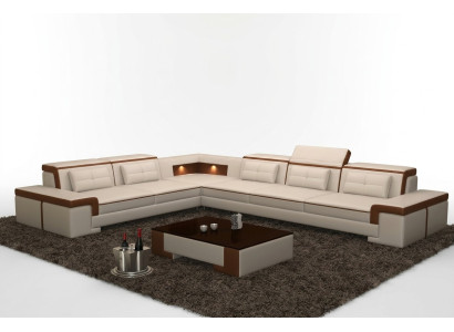 Moderno divano ad angolo in pelle design divano set soggiorno