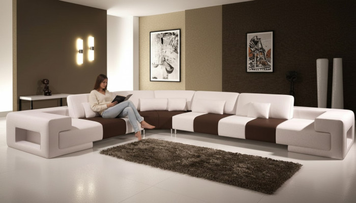 Design elegante e massimo comfort con il nostro grande divano ad angolo a L