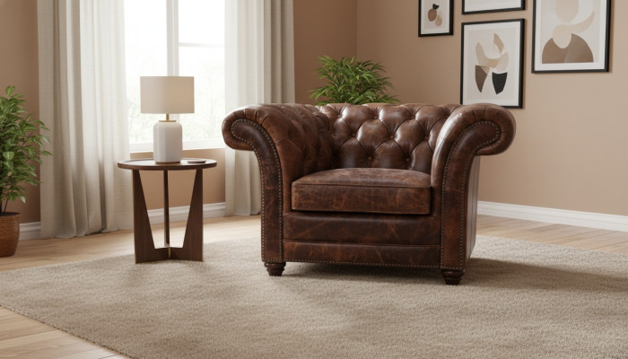 Divano Chesterfield Poltrona Pouf 1 Posto Divani Design Imbottiti in Pelle Nuovi