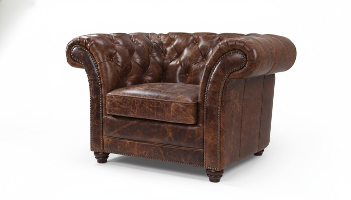 Divano Chesterfield Poltrona Pouf 1 Posto Divani Design Imbottiti in Pelle Nuovi