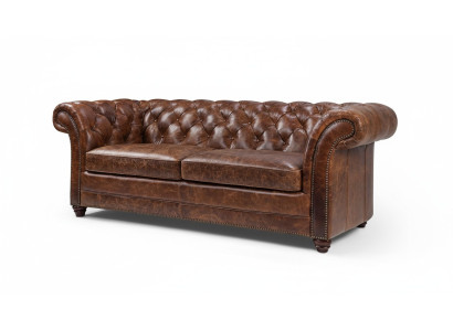 Chesterfield 100% Vera Pelle Divano in Pelle Divano Sofa Divano Imbottito Divano Classico